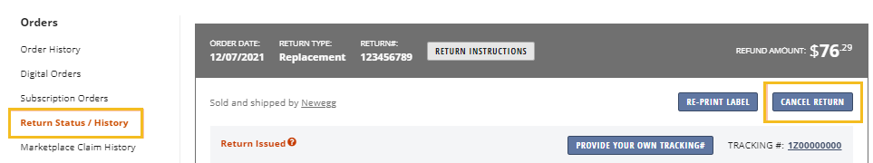 How to return a Marketplace item - Newegg Knowledge Base