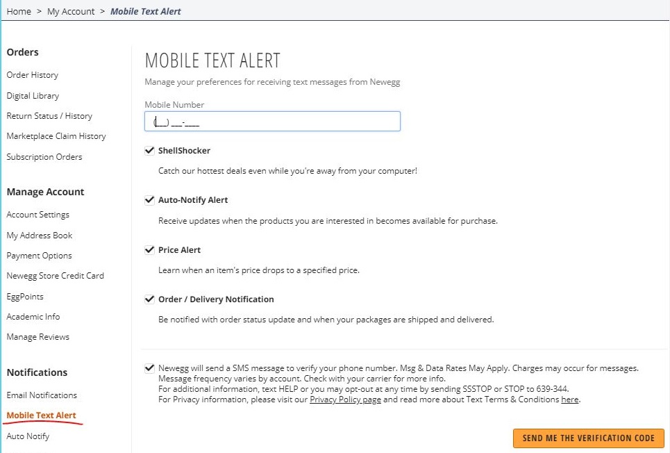 How to sign up for mobile alerts