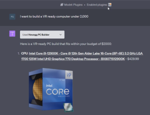 Newegg PC Builder ChatGPT Plugin Newegg Knowledge Base Chat With Plugin 300x230